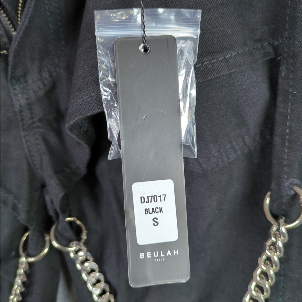 Beulah Style Chain Linked Pearl Embellished Cutout Denim Pants - Picture 12 of 16